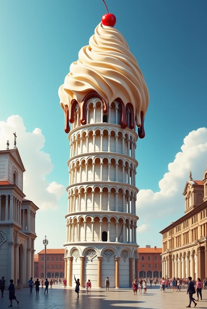 pisa tower of italy like an icecream