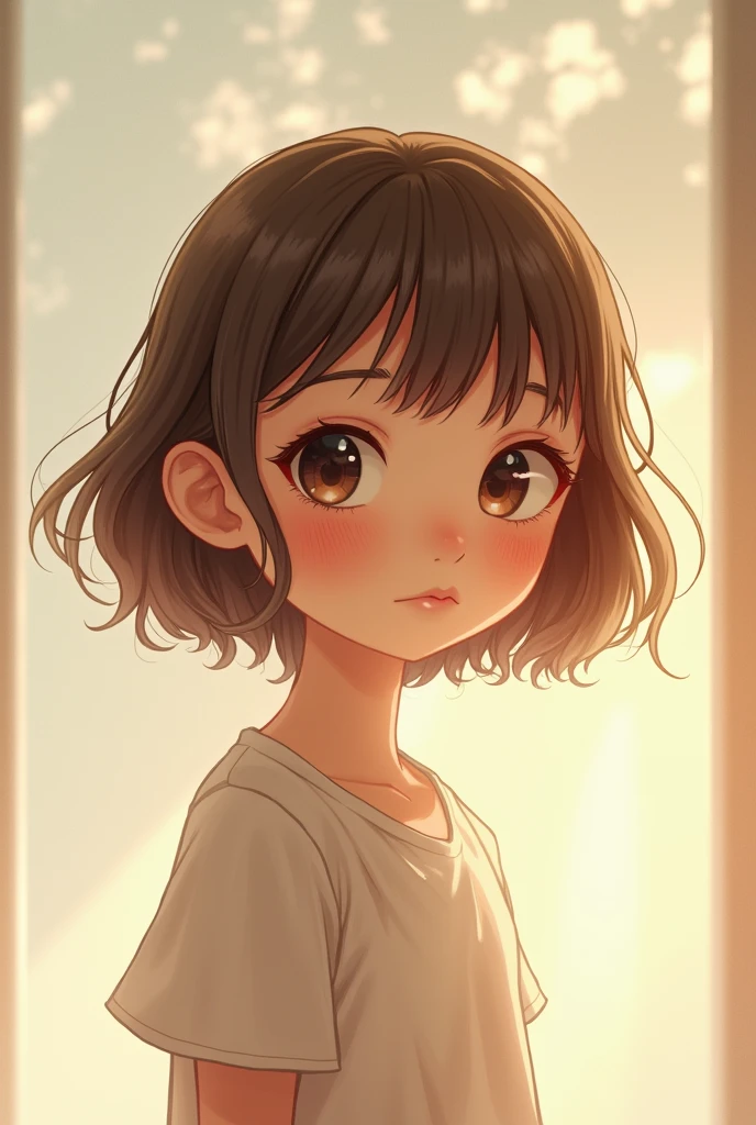 A 1 girl with short hair and her skin colour is light brown and her height is 146 cm