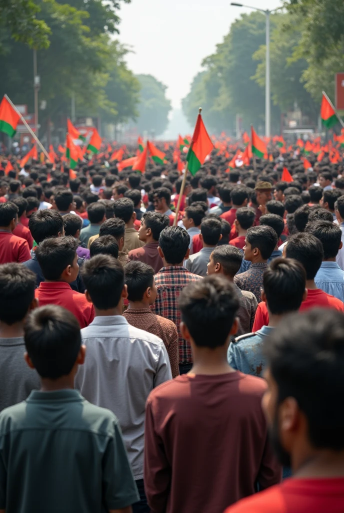 The 2024 Bangladesh quota reform movement was an anti-government[e] and pro-democracy[f] protest in Bangladesh, spearheaded primarily by university students. Initially focused on restructuring discriminatory traditional and quota-based systems for government job recruitment, the movement expanded against what many perceive as an authoritarian government when hundreds of protestors and civilians, most of whom were students, were killed.[g] The majority of the fatalities were caused by gunshots fired by the police and other government forces, using lethal and deadly weapons,[93] against unarmed protestors and non-protesting civilians, including children and pedestrians