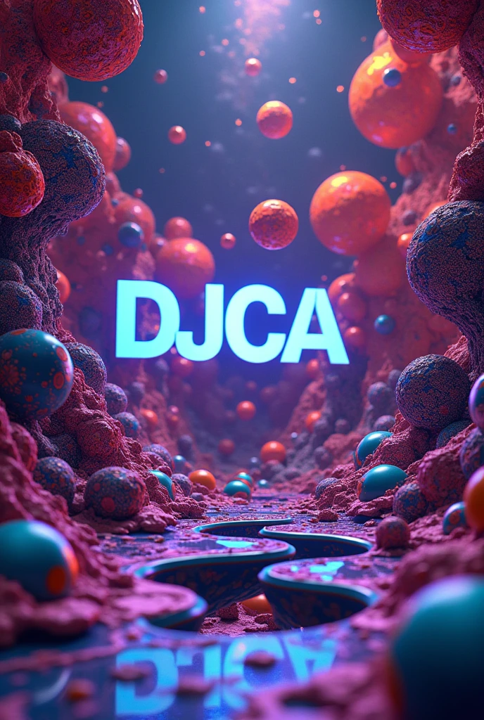 Dance music album cover with psychedelic 3D image With the name Dj CA highlighted in the middle of the cover