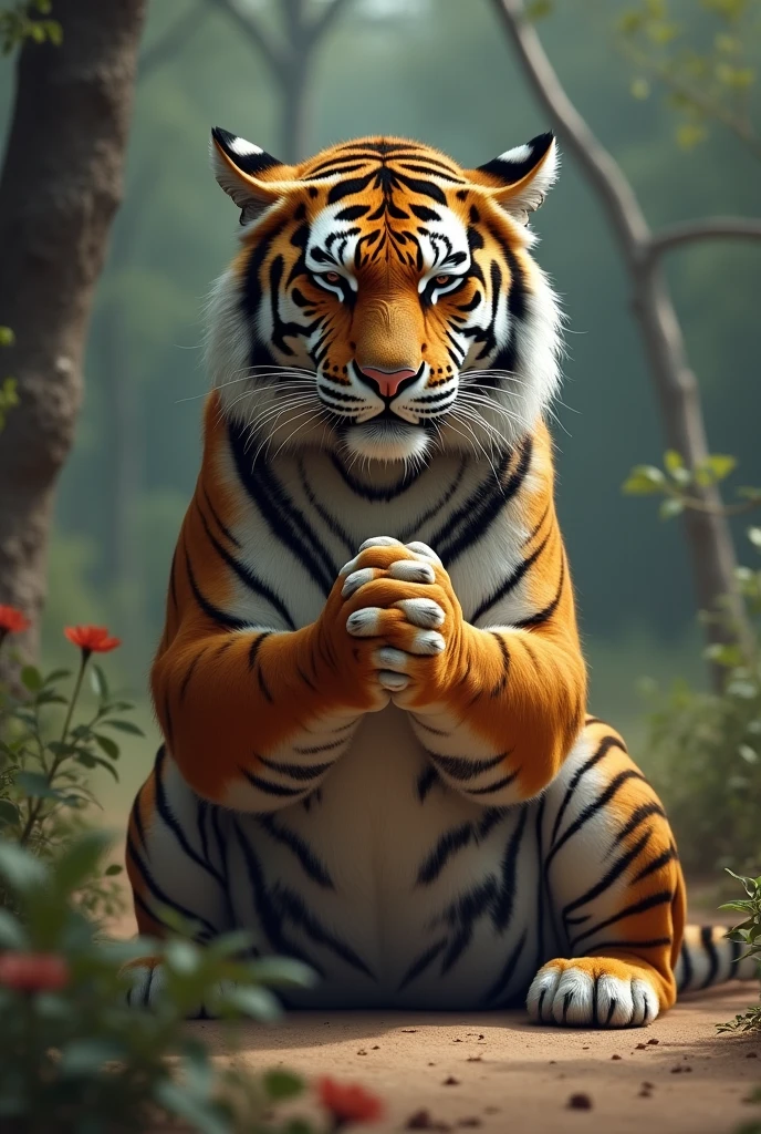Tiger as a muslim praying namaz
