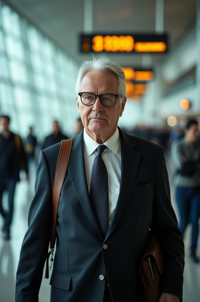 A man traveling on airport closeup picture