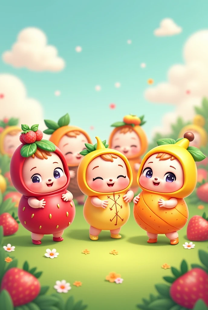 10  cartoons images dressed fruits