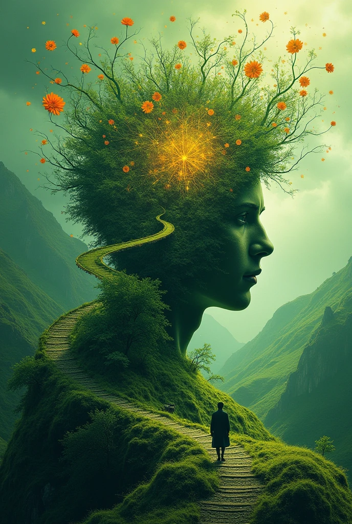 Train of thoughts , with green theme for profile picture