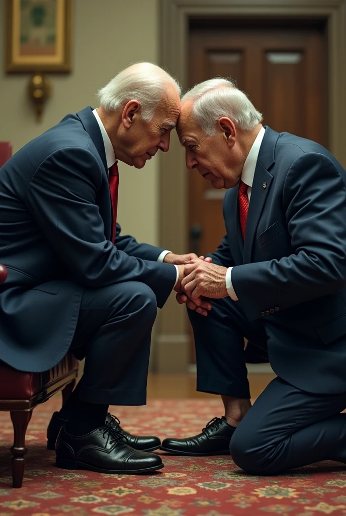 Joe biden licking benjamin netanyahus shoes