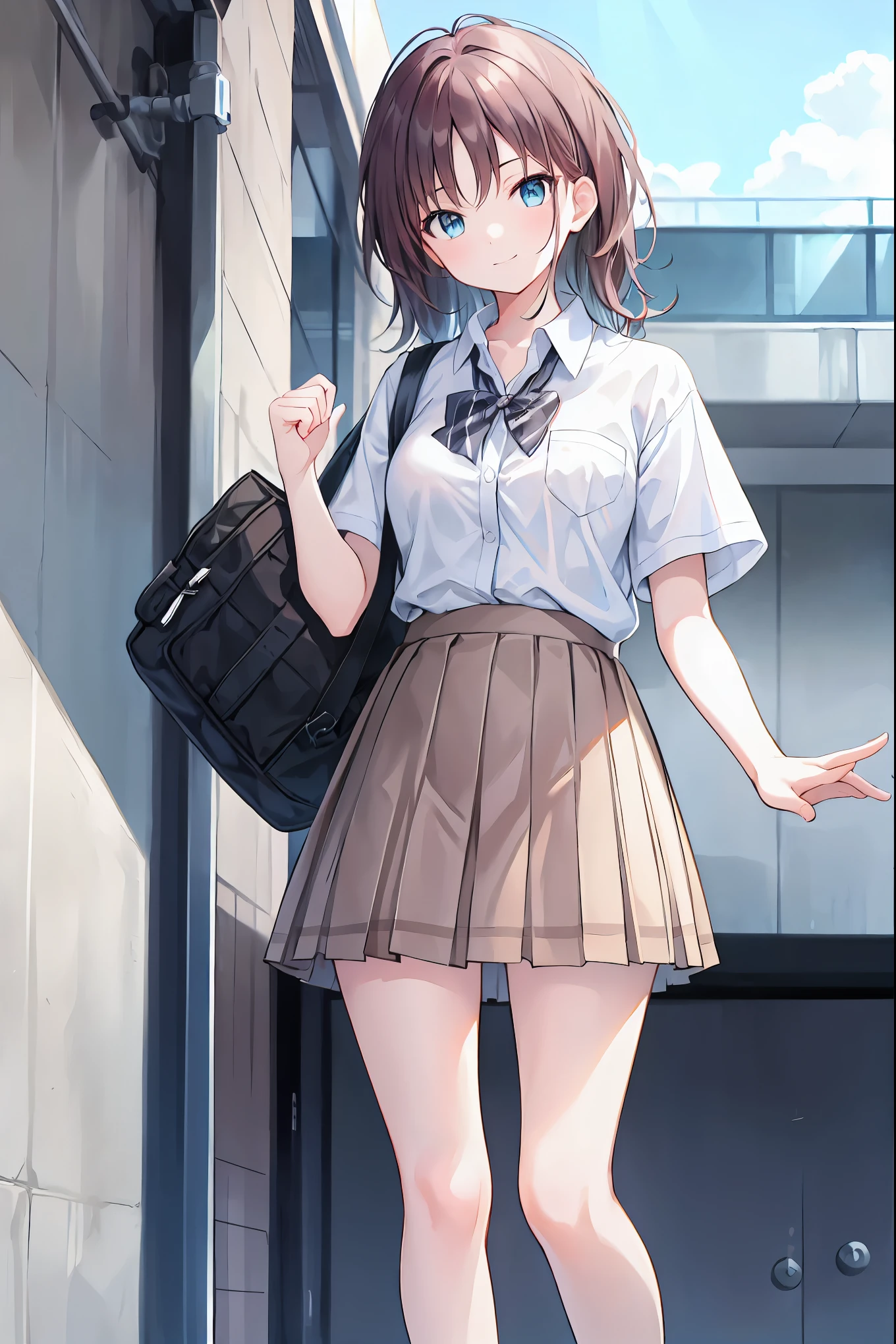 clear image、formal、8K、Very beautiful image quality、1 girl、blurred background、towards the viewer、cute、NSFW、very short skirt、tuck up、panties、underwear、