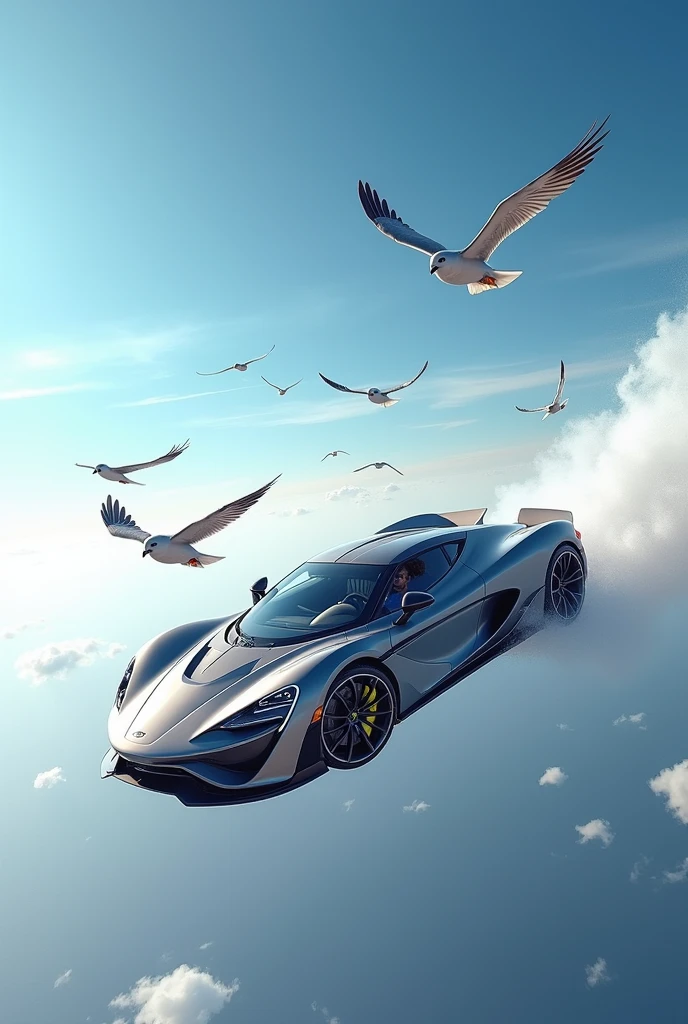 Car gt in sky and birds