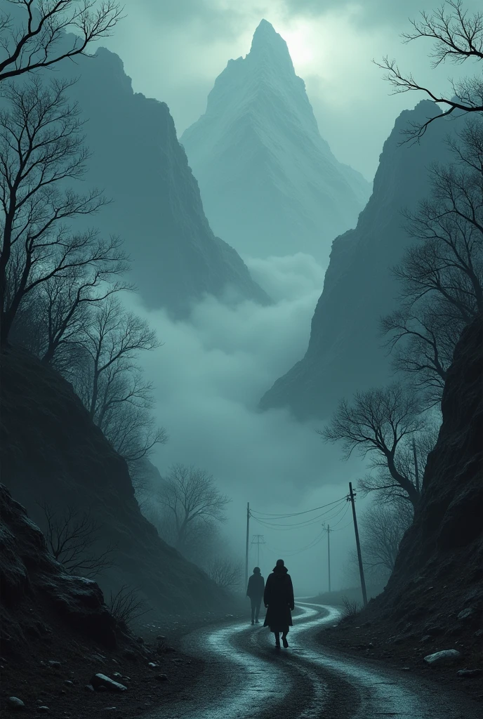 Horror road in mountain