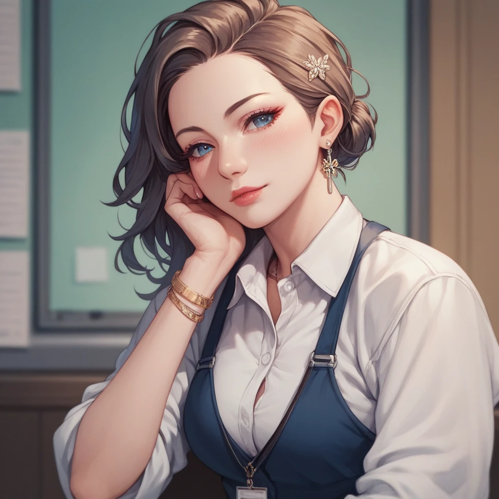 1 girl, president, anime style,
