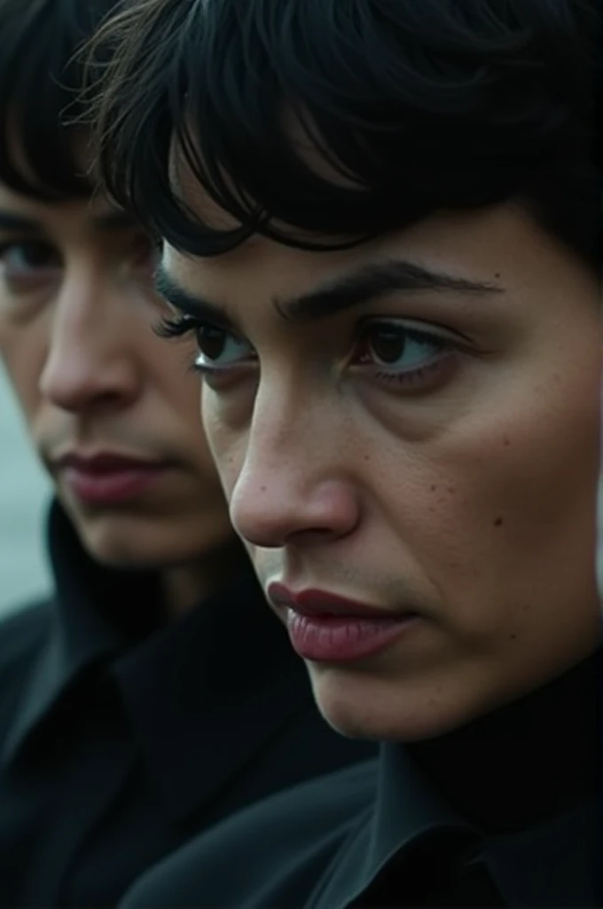 The camera focuses on their determined faces, capturing their sense of duty