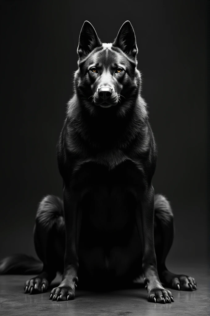 A black and white dog