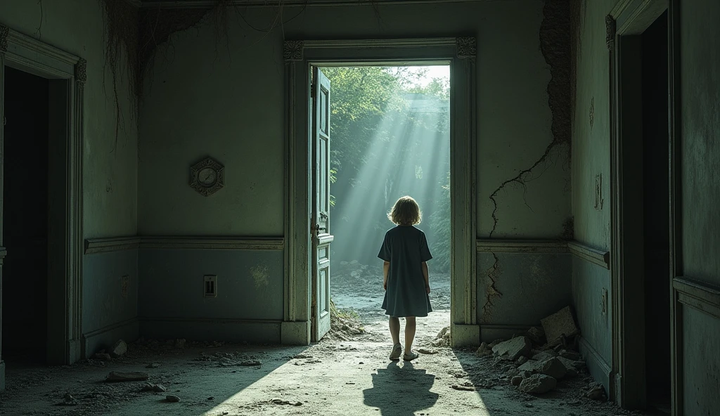 He peered inside and saw the interior of the mansion was old and filthy.