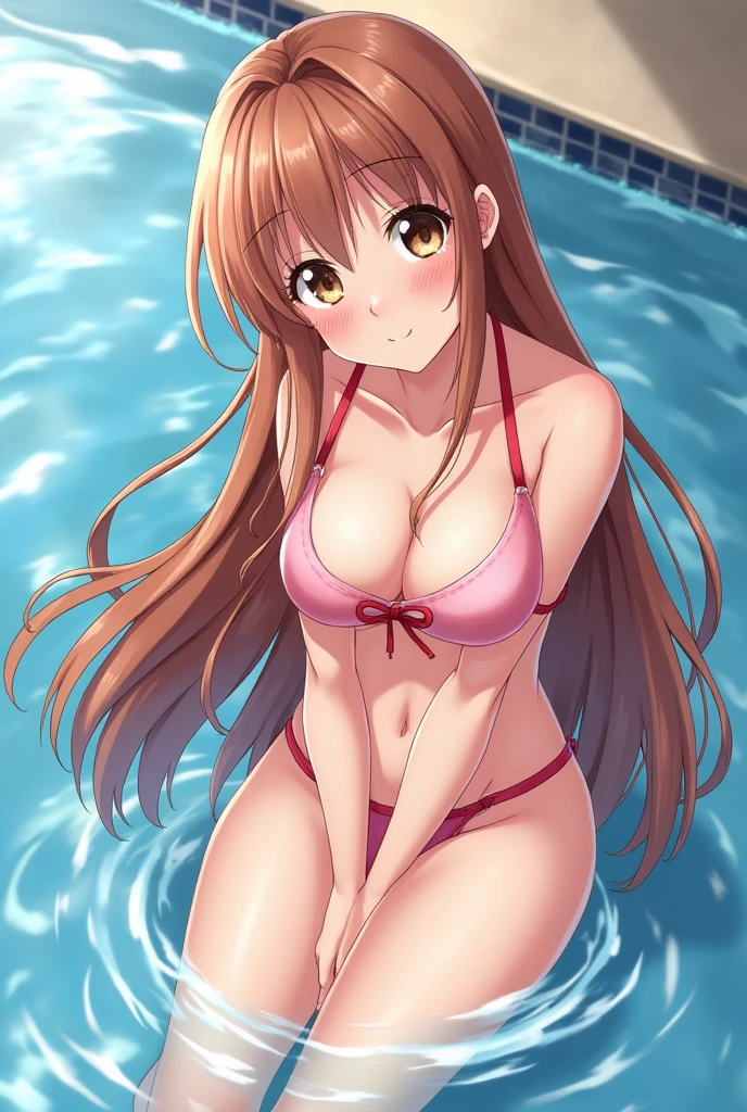 Anime girl,naked,she spreaked her legs,all body get soaked