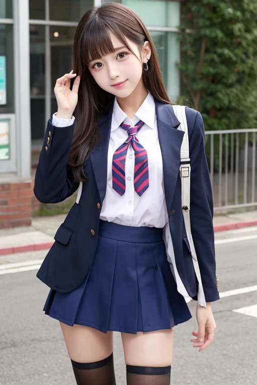 Cute Girls､high school girl､Idol､uniform､blazer､mini skirt､See-through､Fluttering in the wind