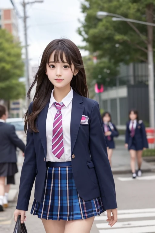 Cute Girls､high school girl､Idol､uniform､blazer､mini skirt､See-through､Fluttering in the wind