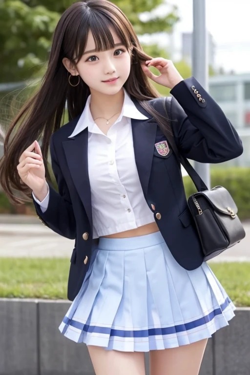 Cute Girls､high school girl､Idol､uniform､blazer､mini skirt､See-through､Fluttering in the wind