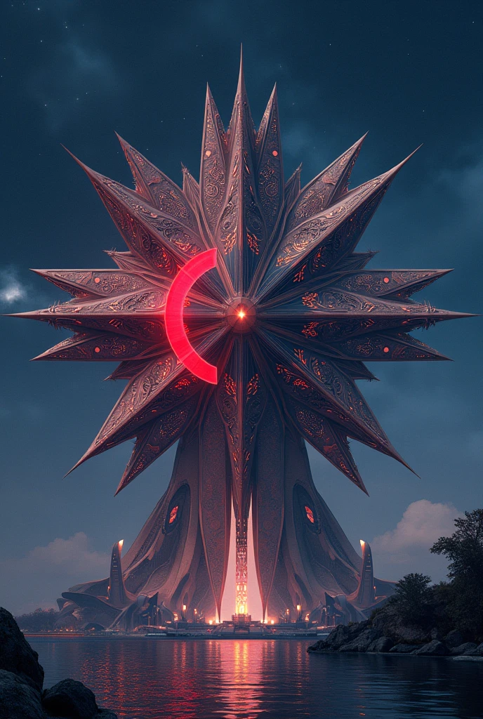 A red half star on the left of that star 14 star building is written