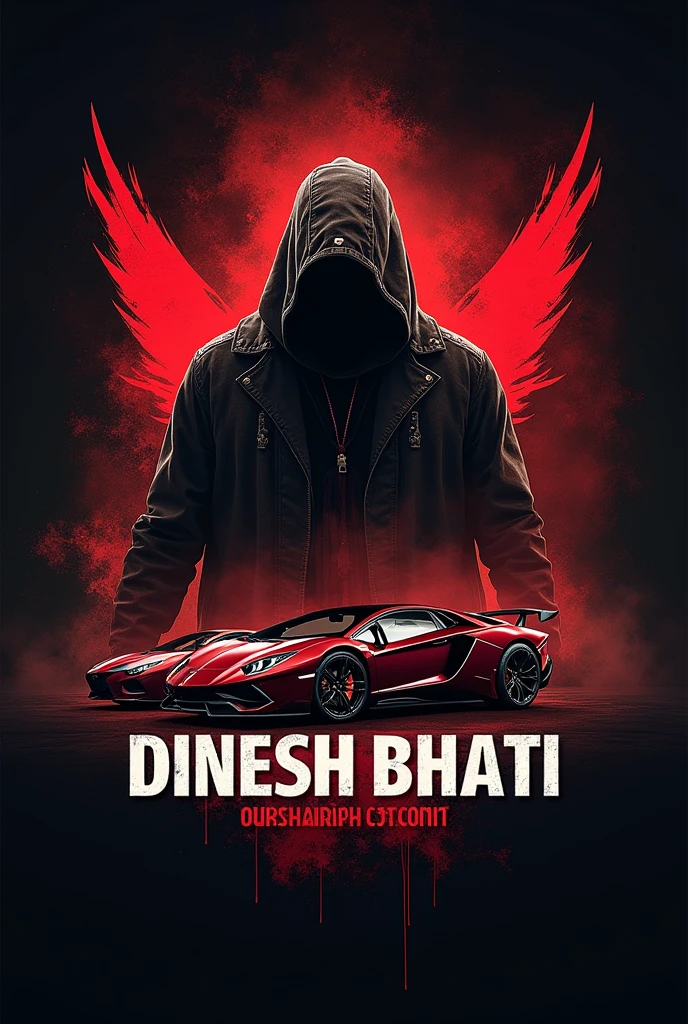 "Dk rj23 01" name ka logo jo dhikhne me khatarnak ho sath me bandook and lomborghini cars ho sath me Dinesh bhati name bhi ho