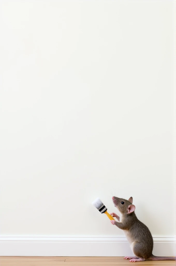 Mouse paint on the wall solid white colour
