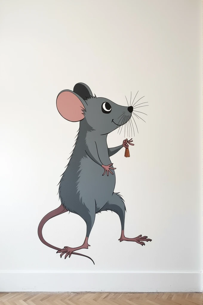 Big Mouse paint on the wall solid white colour sides nature sex