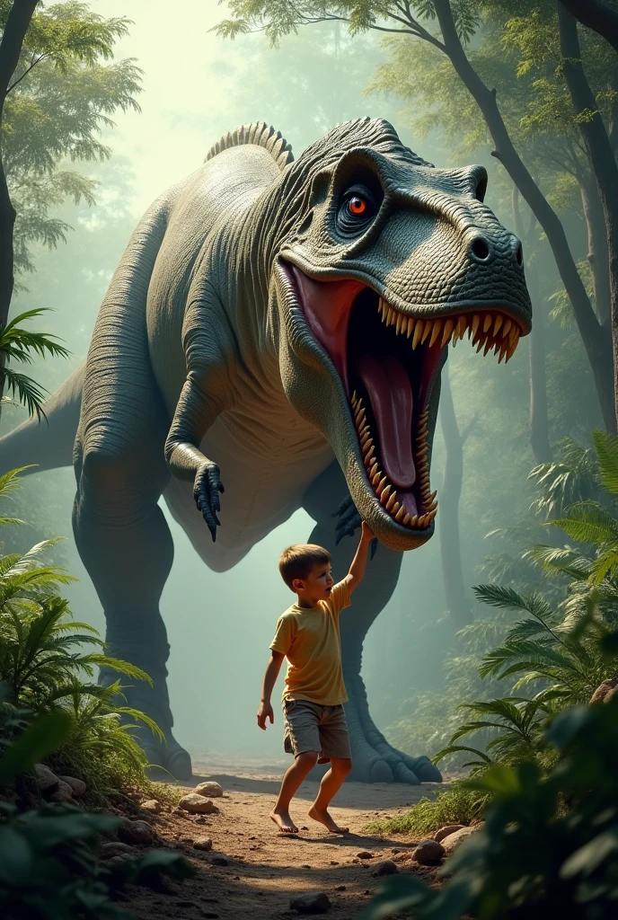 Dinosaur napping kid