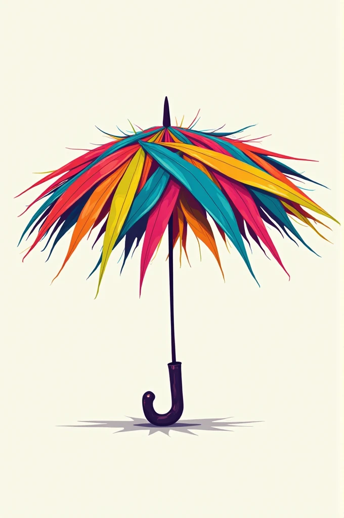Umbrella painted with flickering colors