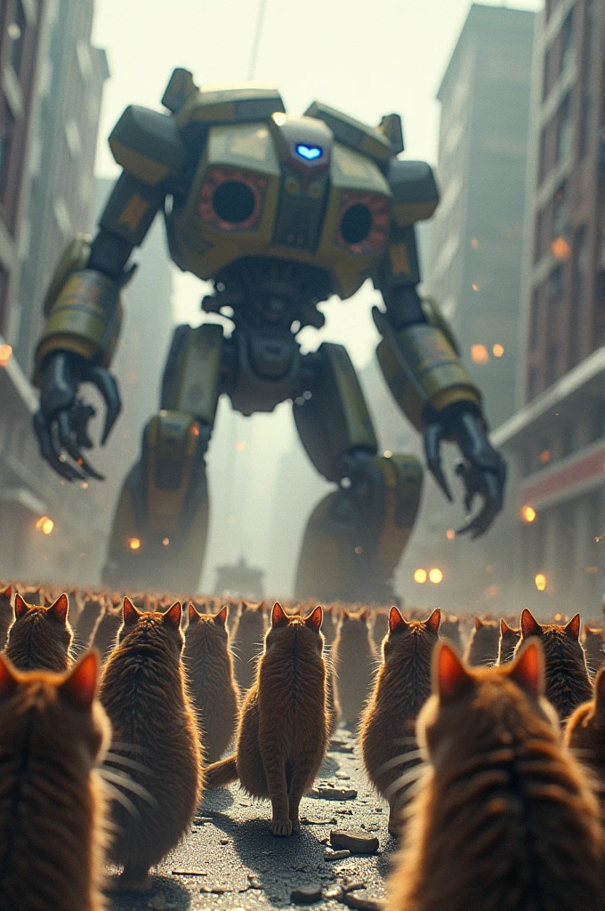 a army me of cats vs robot