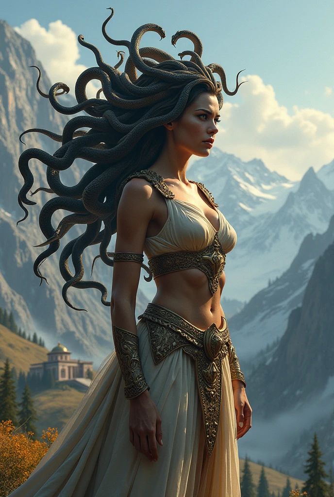 Woman with snakes as hair in olympus