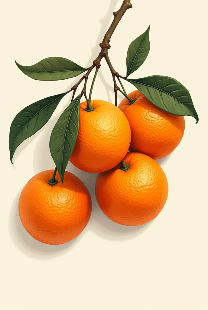 Hand drawn oranges without background
