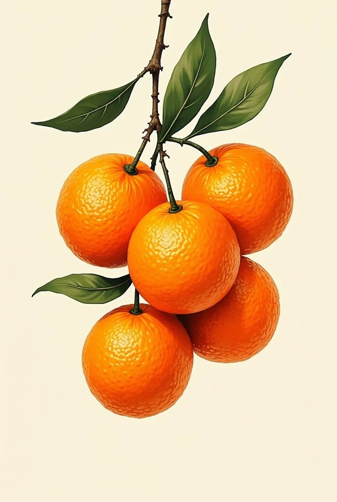 Hand drawn oranges without background