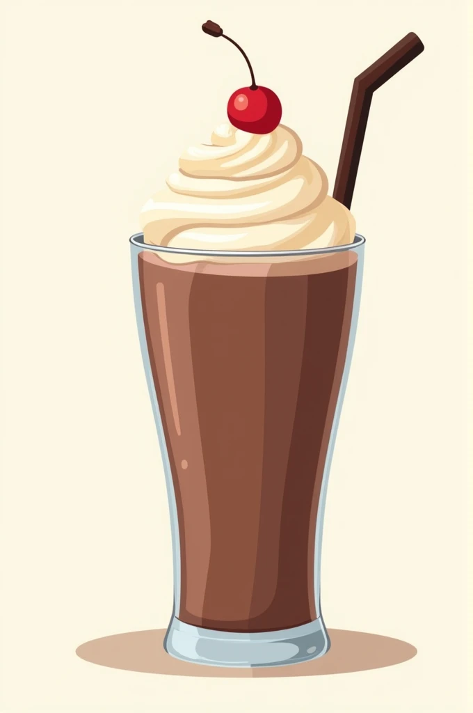 Flat vector illustration of a chocolate milkshake