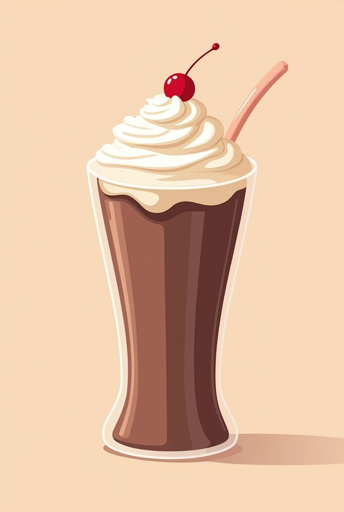Flat vector illustration of a chocolate milkshake 