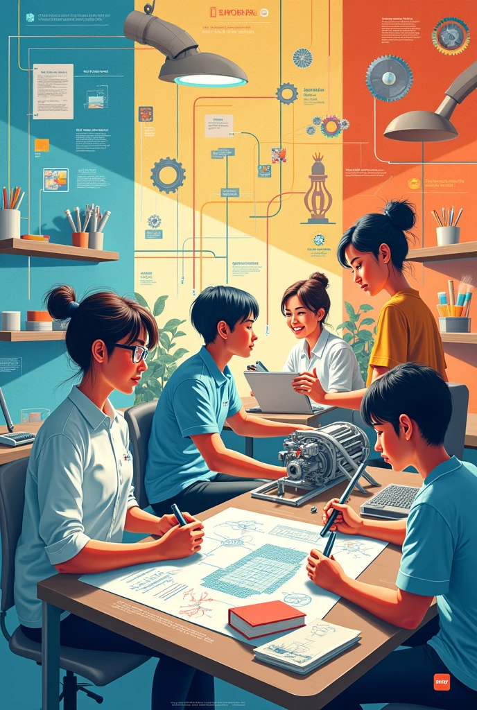Promotion multilingual education poster
For engineering for crafting