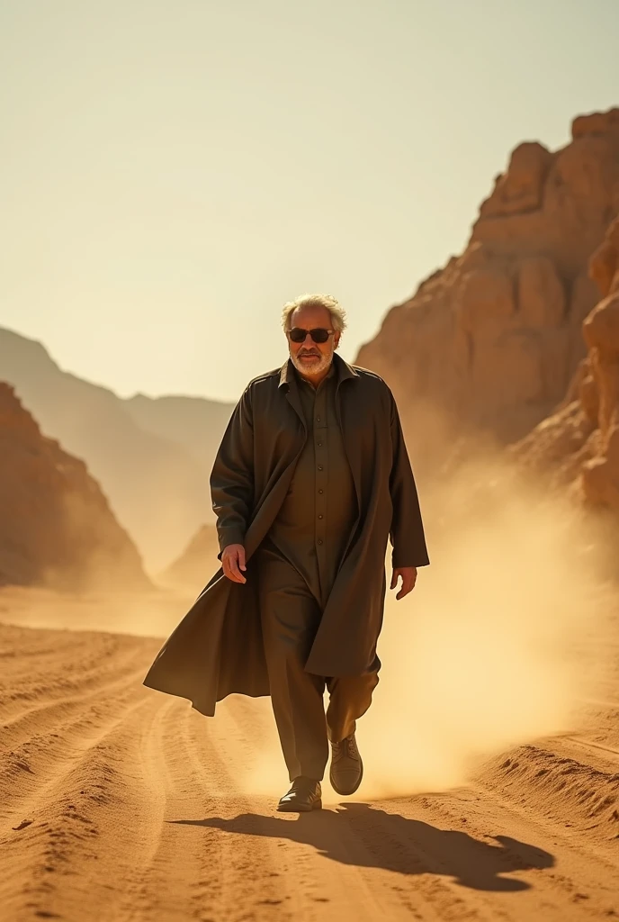 President Zardari running in desert of noshki