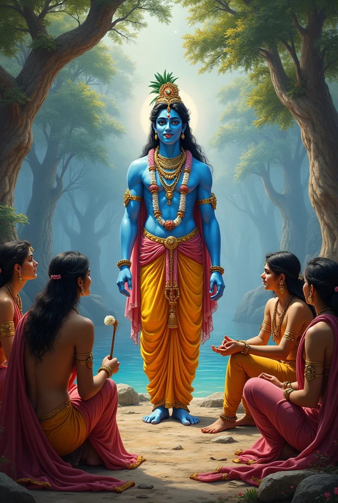Lord Krishna explaining to his devotees, Lord Krishna big image 
