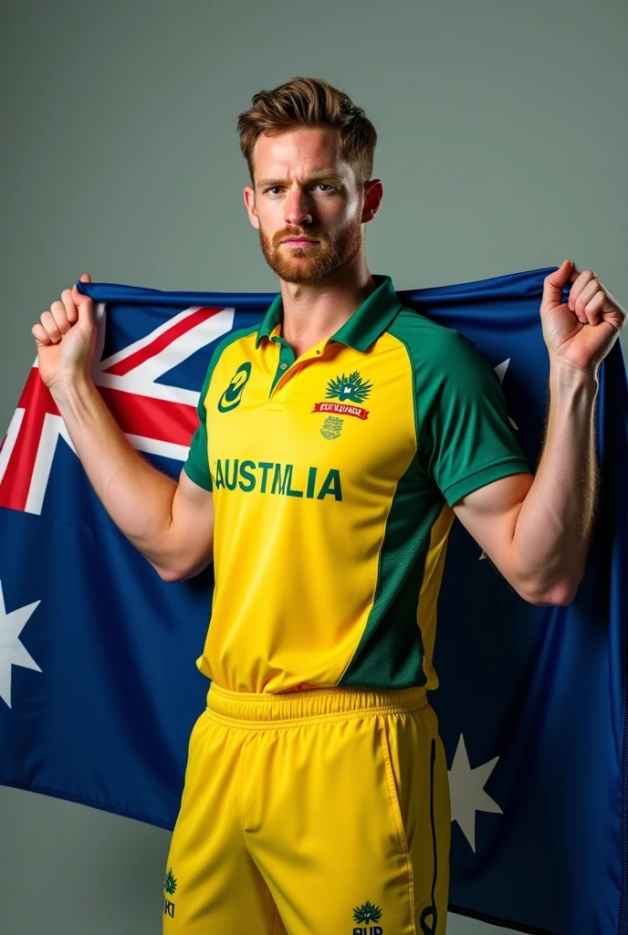 Steve smith with Australian flag 