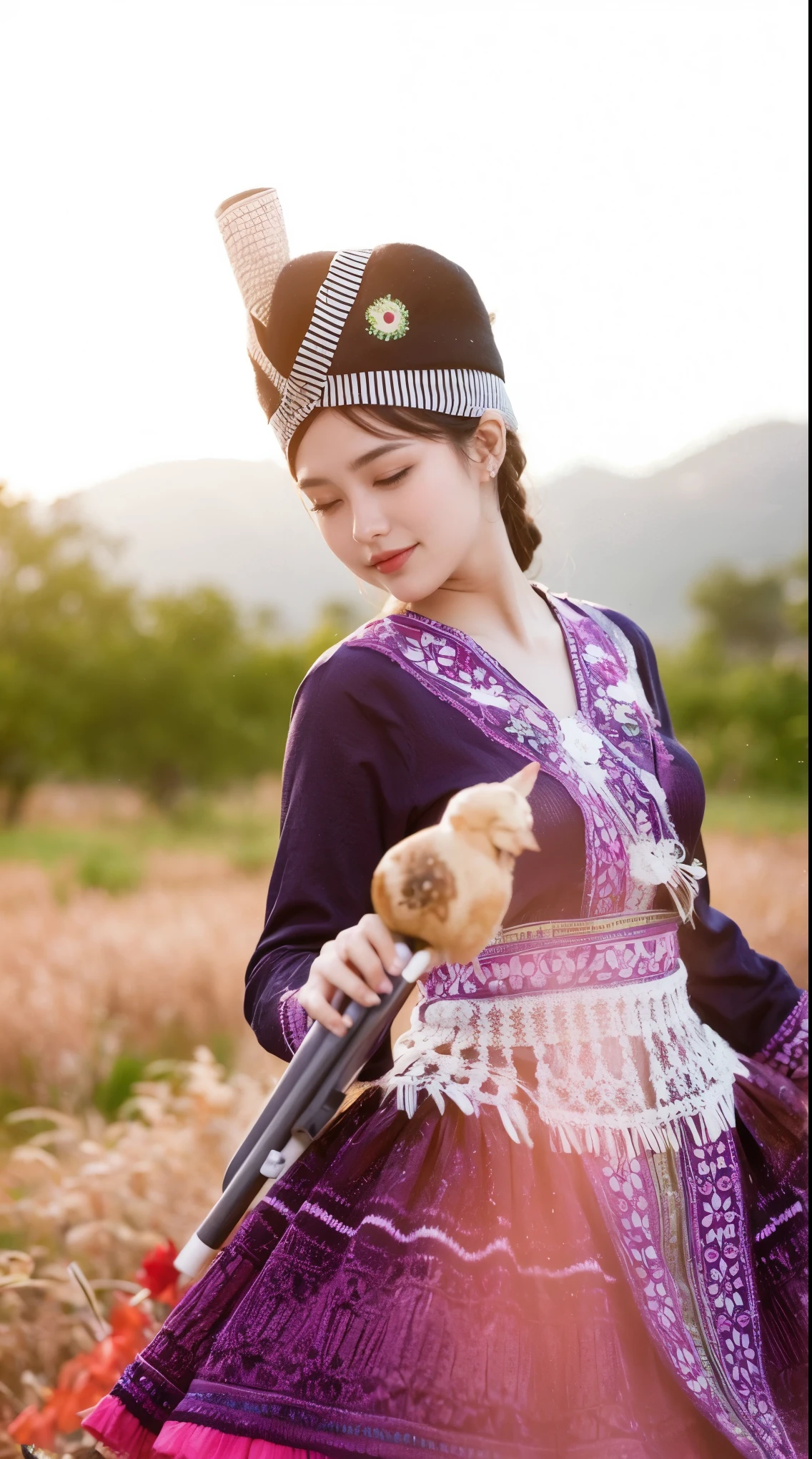 Beautiful girl in the middle of nature
