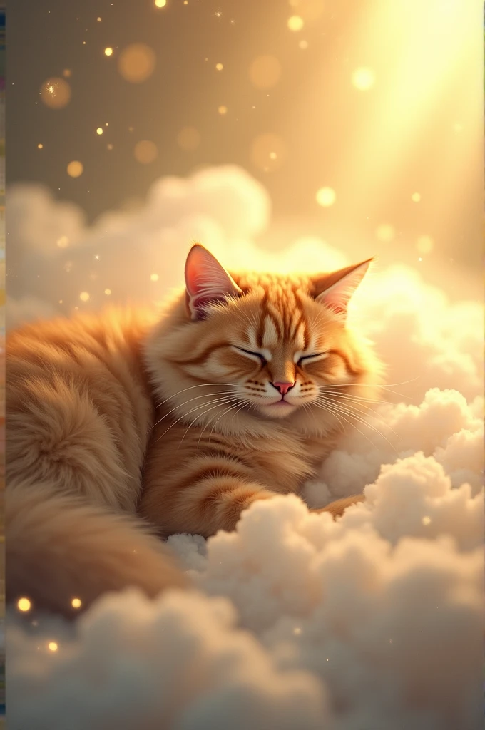 Ginger colour Persian cat is sleep in heaven