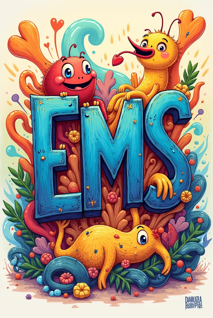 DOODLE ART using the name EMS
