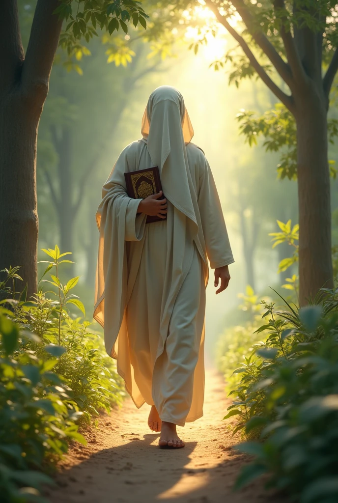 A person who follows a path for the purpose of attaining knowledge, Allah will make his path towards paradise as a reward for this path.A Muslim is carrying a book