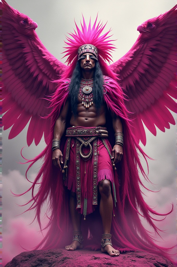 Chief and eagle in fuchsia colors