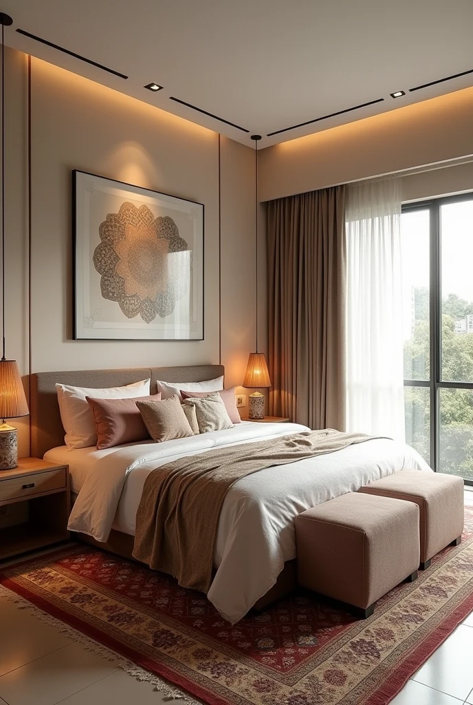 Medium bed room interior best design in India but western style