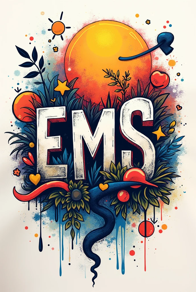 Make a DOODLE ART using the name EMS