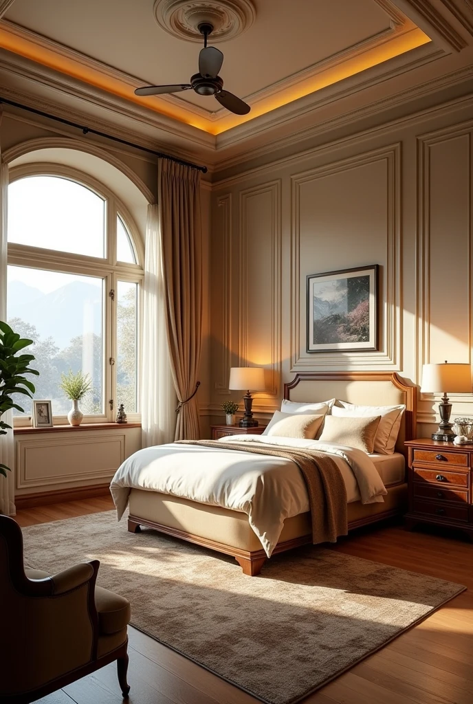 Medium bed room interior best design western style 4D view