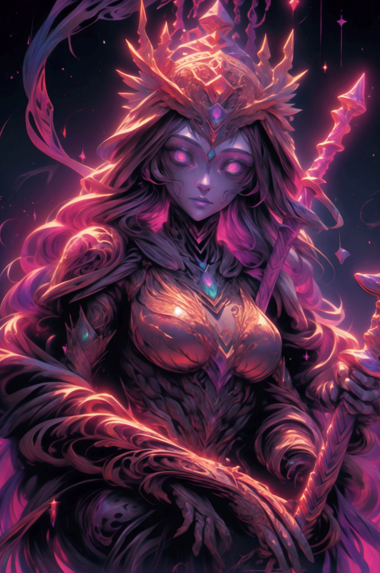 Succubus Version of the Dark Wizard Girl (obra maestra, calidad superior, La mejor calidad, arte oficial, beautiful and aesthetic:1.2), (1 hermosa sexy chica maga oscura ((Succubus demon)) usar joyas corporales detalladas), (dynamic  pose), Disparo de vaquero, extremadamente detallado, (Arte fractal:1.3), De color, Highest detail, (( desnudo)) ((cinematic lighting)) Dark Magician Girl Sexy Succubus Version