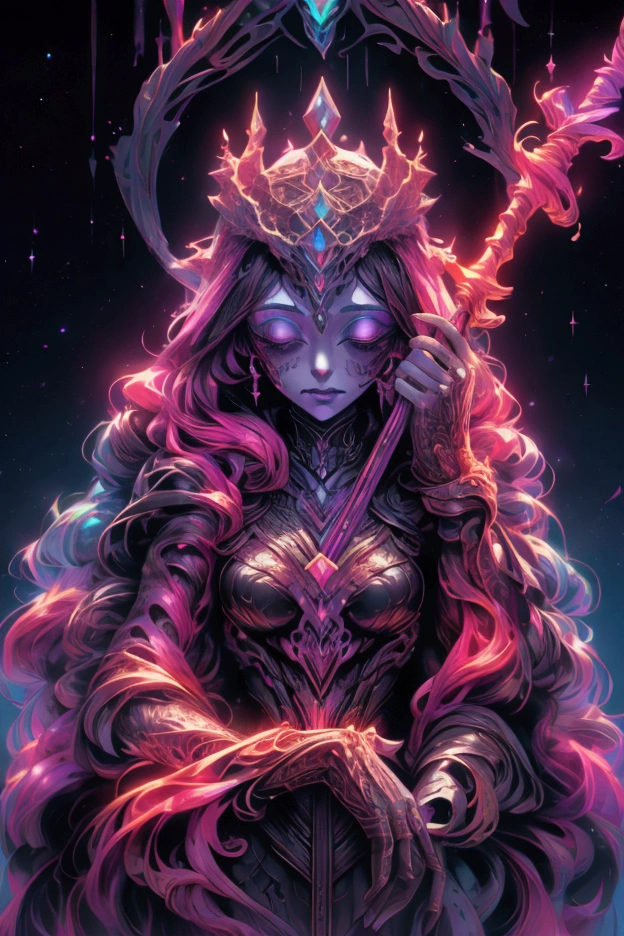 into the void, enter the void, wings, scepter, goddess of darkness, dark fantasy, soul consumer, eteral darkness