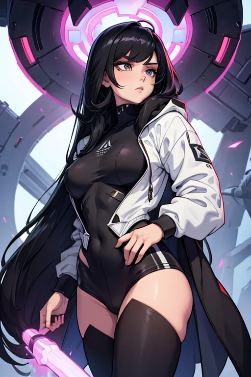 Age 22, White skin girl, , Bblack hair, extremely long hair, , sweatshirt clothes, futuristic armor, Female One, short preto, blackstockings, Women&#39;black sneakers, Bblack hair, hair between the eyes, Bblack hair, cloused mouth, range, cabelo bagunçado Bblack hair cabelo extremamente longos olhos cinzas