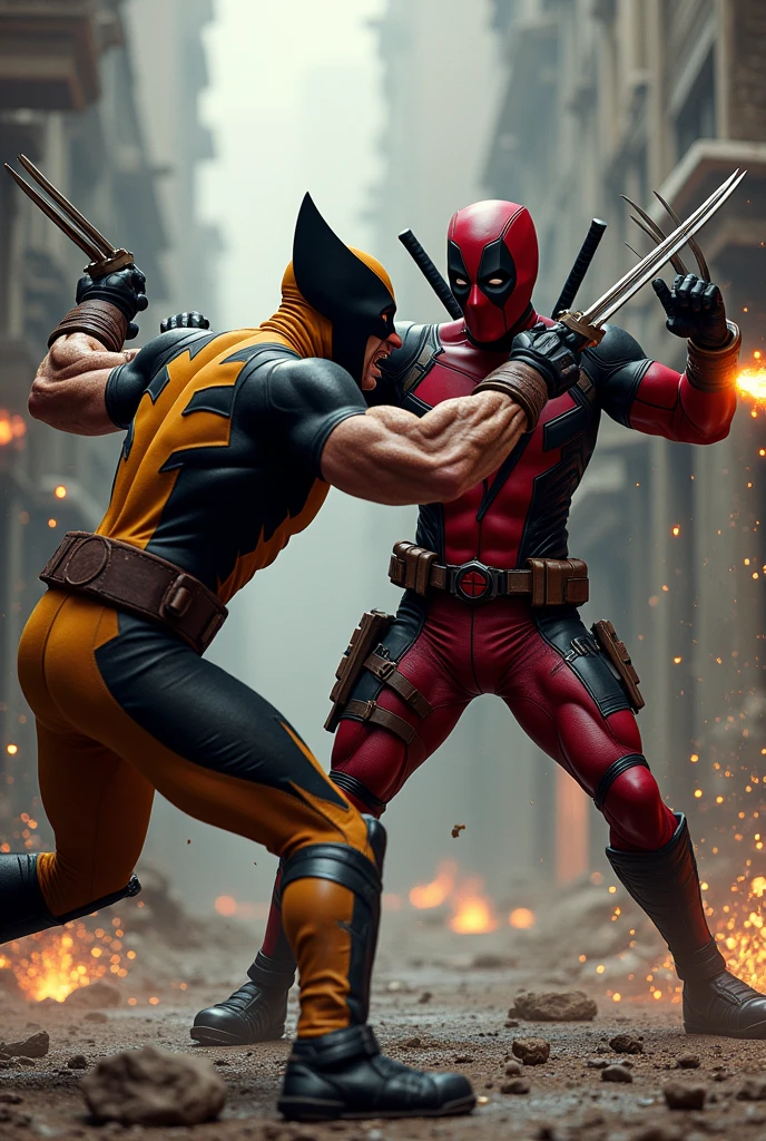 Dead pool and wolverine fight