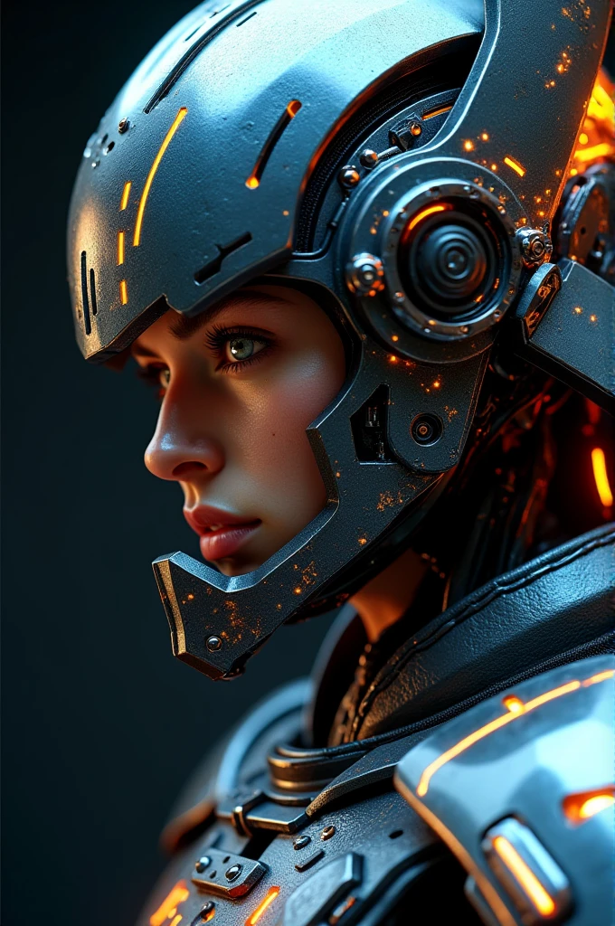 a close-up of a person with armor and a sword, very beautiful cyberpunk samurai, aesthetic lock, profile photo 1024px, cyberpunk iron man, neon armor, Neon Samurai, cyberpunk samurai, cyberpunk knight, cyborg samurai, mobile wallpaper, amazing wallpaper, cyberpunk armor, phone wallpaper, intricate and shining mecha armor, covered in all-metal armor