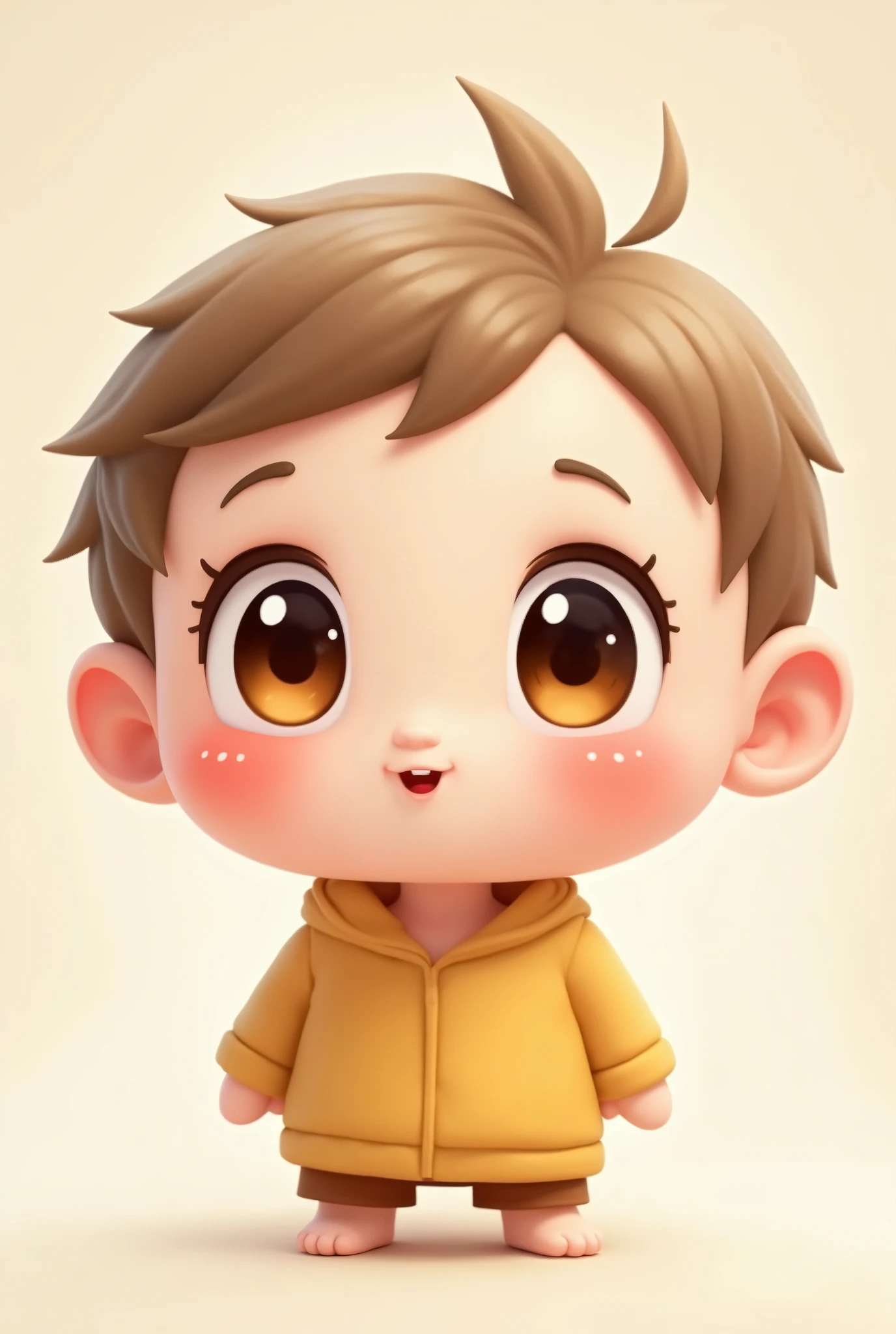Chibi humain un peu mignon yeux brun